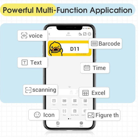 NIIMBOT Label Maker Machine D11 Label Printer Portable Wireless Connection - Picture 6 of 7